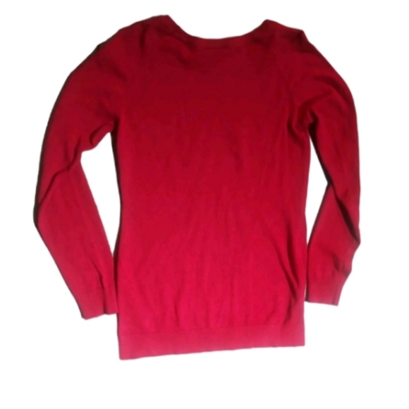 Rue 21 Red #Selfie Hi Lo Square split bottom sweater M NWOT - Picture 2 of 4